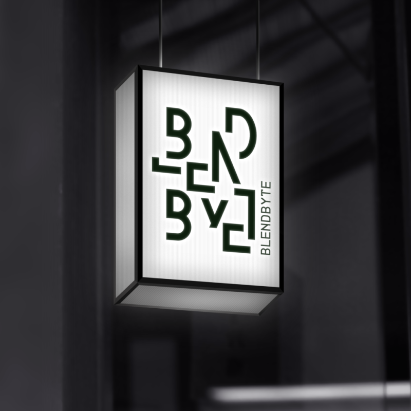 Blendbyte Mockup de um Letreiro