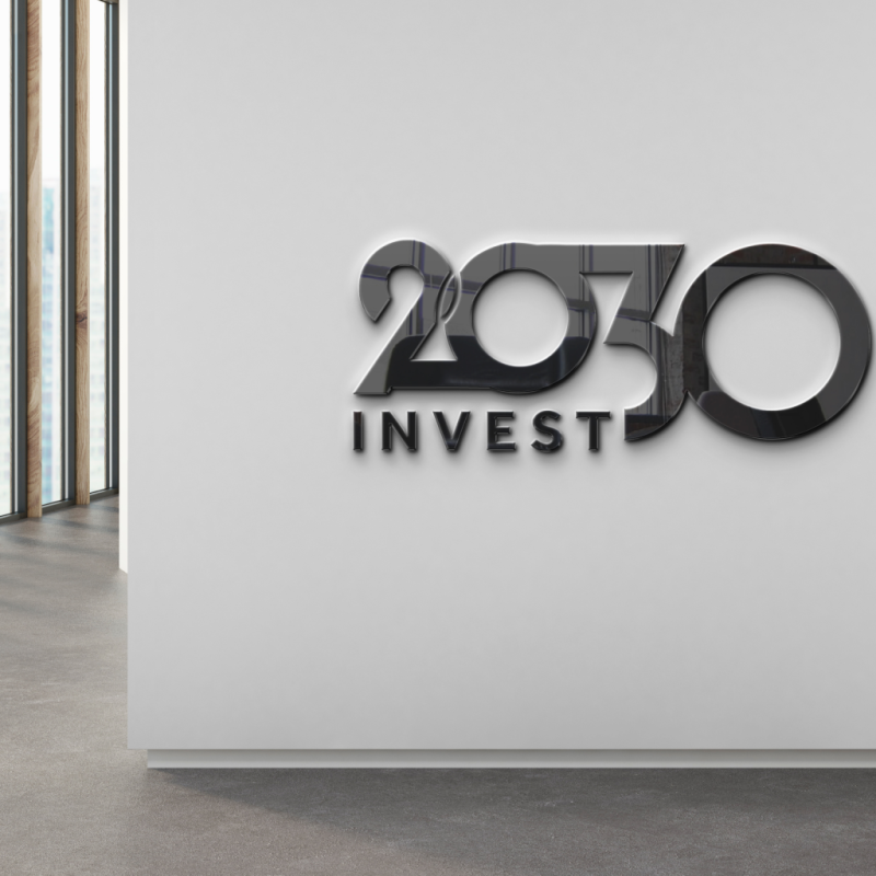 Blendbyte: Invest2030 Mockup de um Letreiro
