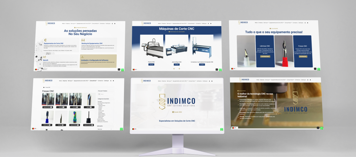 Indimco: Mockup do website